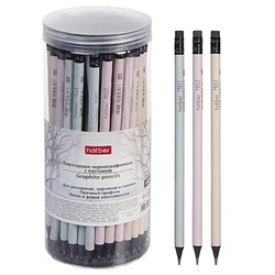 Карандаш черногр. "МИСТ" круглый с ластиком НВ, из черного дерева (081965) Хатбер