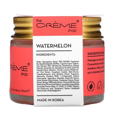 The Creme Shop, Gelee Beauty Mask, Overnight Treatment, Watermelon, 2.36 oz (70 ml)