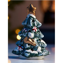 Светодиодная фигура «Зелёная Ёлка», 9.8×5.5×6.5 см, 1 LED, керамика, от батареек LR44×3, тёплый белый свет