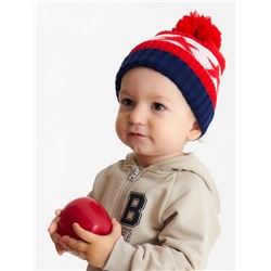 Шапка MINAKU с помпоном, размер 50-52, красная