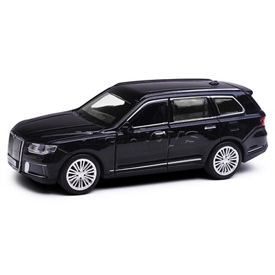 Машина металл Аурус Комендант 12,5 см, (двери, багаж, черный) инерц, в коробке