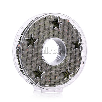 Электрогирлянда Роса 30м, 300 ламп, зеленый провод, цветная, пульт