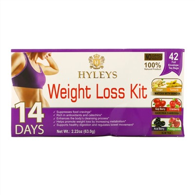 Hyleys Tea, 14 Days Weight Loss Kit, 42 Tea Bags, 2.22 oz (63 g)