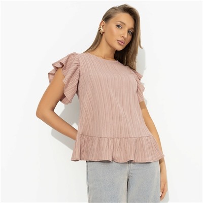 Блуза из жатой ткани, Потому что нужно! (коричневая)