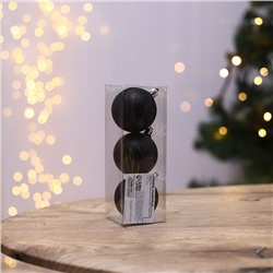 Шары ёлочные новогодние «Беру все вино на себя», пластик, d=6, 3 шт., чёрные