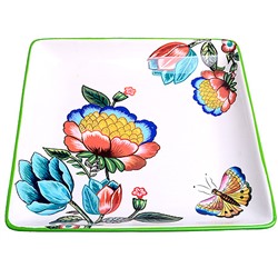 30802 Блюдо квадратное 22х22см Летний букет доломит LR (х36)