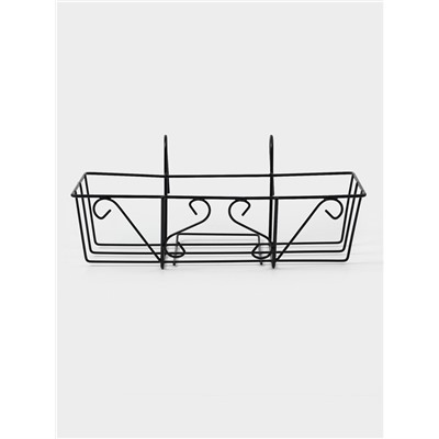 Подставка для цветов балконная Доляна «Ренессанс» 45.5×20×12 см, чёрная