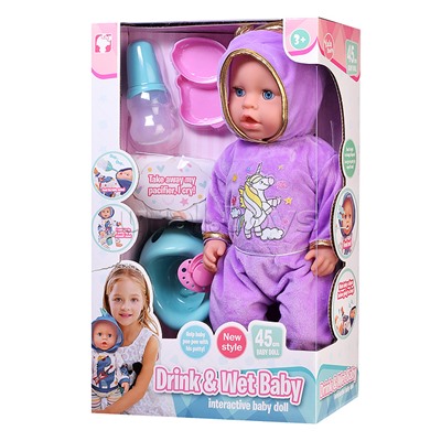 Пупс "Яночка" (пьет, писает) с аксессуарами, в коробке