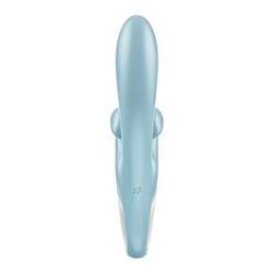 Голубой вибратор-кролик Touch me - 21,2 см.