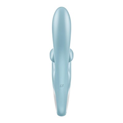 Голубой вибратор-кролик Touch me - 21,2 см.