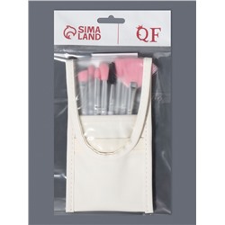 Набор кистей для макияжа COLOR POWER pink, 10 шт., в чехле, белый