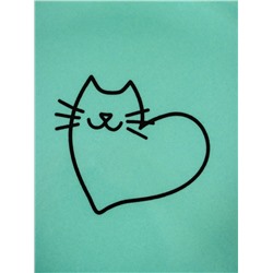 Миска керамическая «Котик сердечко» 250 мл - 11.5×11.5×4.5 см, мятная