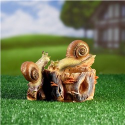 Садовая фигура - кормушка из полистоуна «Улитки», 24×15×14 см