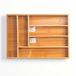 Лоток для столовых приборов Доляна «Бамбуковый лес», 37×26×4 см, 6 ячеек