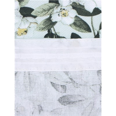 Шторы для кухни «Доляна» Apple flowers, 146×180 см - 2 шт., подхваты - 2 шт., 100% хлопок, 164 г/м²