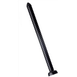 Черный анальный стимулятор-гигант Hosed Ribbed Anal Snake Dildo - 50,8 см.