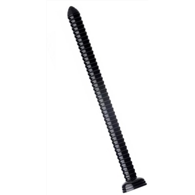 Черный анальный стимулятор-гигант Hosed Ribbed Anal Snake Dildo - 50,8 см.