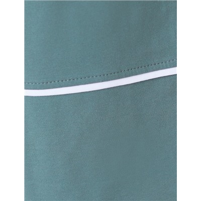 Укороченные брюки из эластичного хлопка с контрастным кантом