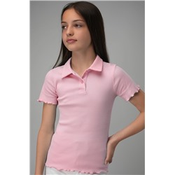 Блузка-поло в рубчик для девочки Happyfox