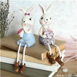 Фигурка Кролик висячие ножки 2 штуки набор / 9782 /уп 60/