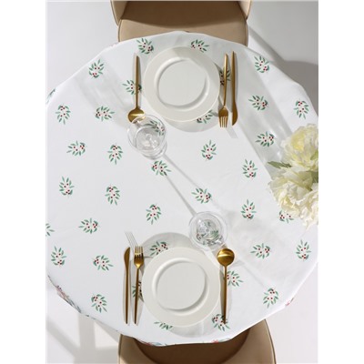 Скатерть новогодняя «Этель» Christmas bells, d=150 см ±3 см с ГМВО, 100% хлопок, саржа 190 г/м²