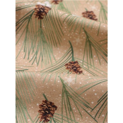 Дорожка на стол новогодняя Этель Spruce branches 30×70 см, 100% хлопок, саржа 190 г/м², бежевая