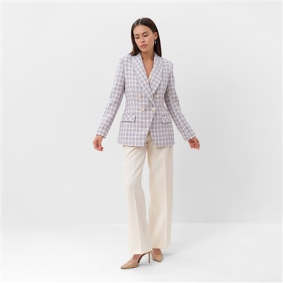 Пиджак женский твидовый двубортный MIST, размер 48, лиловый