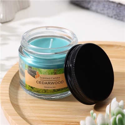 Ароматическая свеча в банке «Scented Candle, Cedarwood», кедр, 5×5 см, 140 г