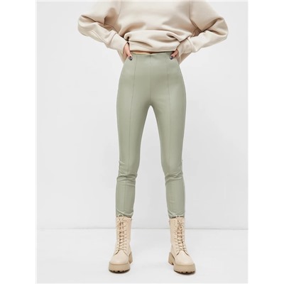 Брюки женские кожаные Mark Formelle, зелёные, размер 50 (XL)