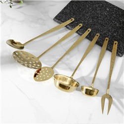 Кухонные принадлежности «Уралочка», d=35 см, h=30 см, толщина 2.5 мм, 6 предметов, с декоративным покрытием, нержавеющая сталь