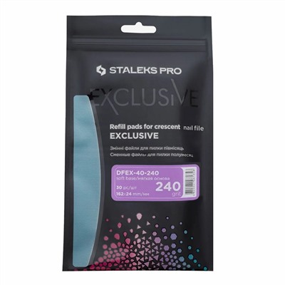 Staleks (Сталекс) Набор сменных файлов для пилки полумесяц на мягкой основе / DFEX-40-240 Exclusive 40, 240 грит, 30 шт. 22800