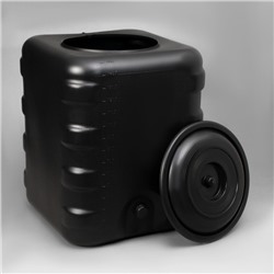 Бак для душа, 150 л, пластиковый, с крышкой, с резьбой под кран, чёрный