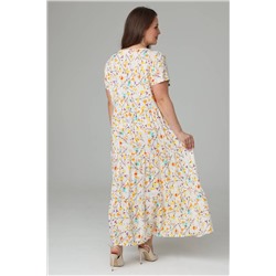 Платье штапель  6132/01/Молочный, желтый