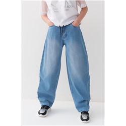 Брюки текстильные джинсовые для девочек PLAYTODAY, 1240106