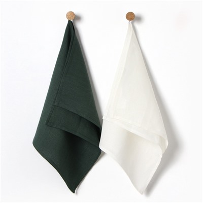 Набор полотенец кухонный «Этель» Home collection, 40×70-2 шт., МИКС, 100% лён