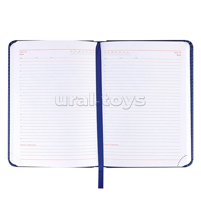 Ежедневник А6, 128л. недатир. "EVERYDAY CHRONICLES - BLUE" кожзам (синий)