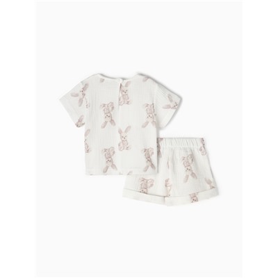 Комплект детский (футболка, шорты) MINAKU, белый, рост 86-92