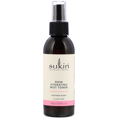 Sukin, Rose Hydrating Mist Toner, 4.23 fl oz (125 ml)