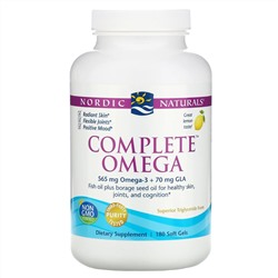 Nordic Naturals, Complete Omega, лимонный вкус, 1000 мг, 180 гелевых капсул