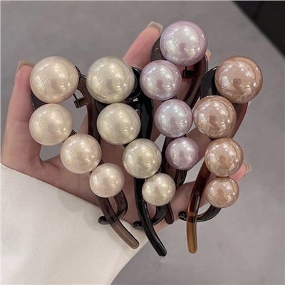 (ЕСТЬ НЕБОЛЬШИЕ ПОТЕРТОСТИ И ЦАРАПИНКИ) Заколка для волос с жемчужными шариками