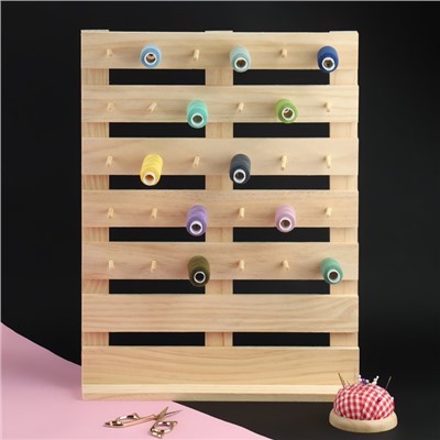 Органайзер-стойка для ниток, настенная/настольная, с креплениями, 40×30×5 см