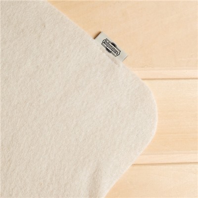 Коврик - лежак для бани и сауны, 200×60 см, полиэфир, шерсть, светлый