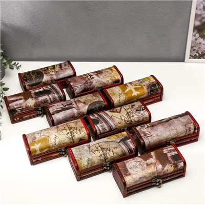 Шкатулка-купюрница «Карта», дерево, 5.5×17.5×8 см, МИКС