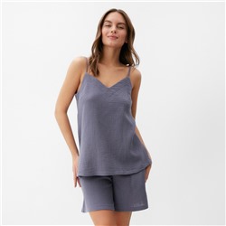 Пижама женская (майка, шорты) KAFTAN Basic, размер 40-42, синяя