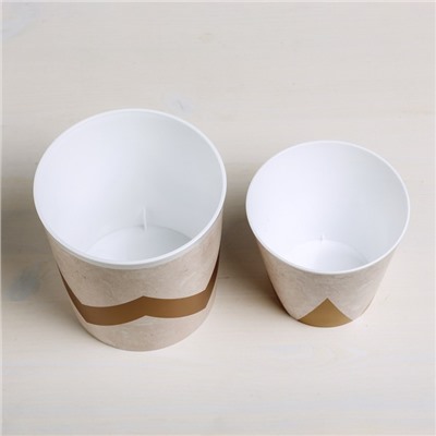 Набор кашпо для цветов 2 в 1 «Стильная геометрия», 0.8 и 1.6 л, 11×12 и 14×14 см