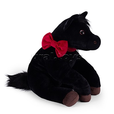 Мягкая игрушка "Лошадка Марго" черный, 81 см.