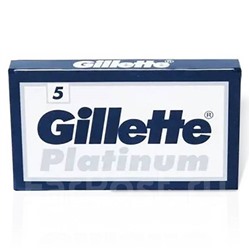 Лезвия для бритья классические двусторонние Джиллетт(ʤɪˈlet) Platinum 5шт.(1X5шт. =5 лезвий) (Оригинал)
