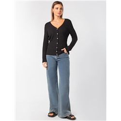 Кардиган тонкой ажурной вязки из хлопка и вискозы