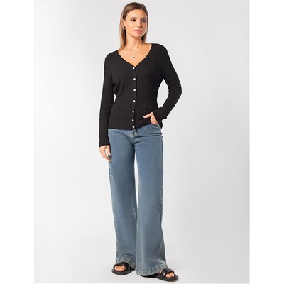 Кардиган тонкой ажурной вязки из хлопка и вискозы