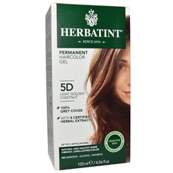 Herbatint, стойкая гель-краска для волос, 5D, светлый пепельный каштан, 135 мл (4,56 жидк. унции)